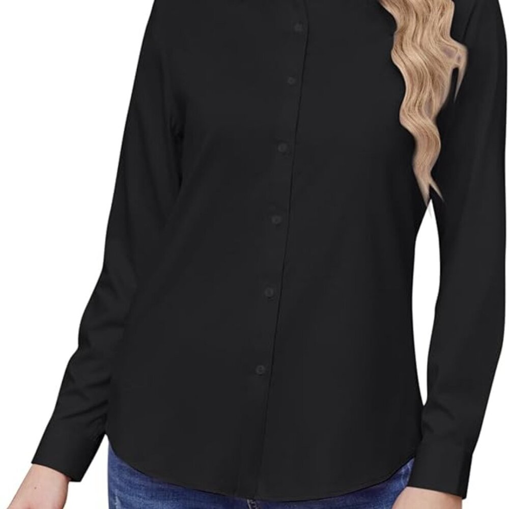 Wrinkle Free Womens Button Down Shirts for Women Long Sleeve Stretch Business